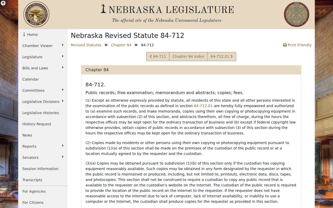Nebraska public-record law for Kearney County arrest record research
