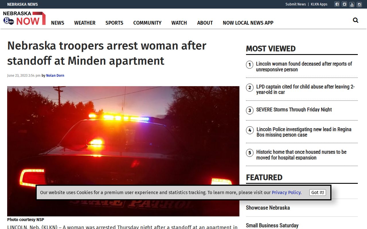 Kearney County crime news example from a regional Minden incident report